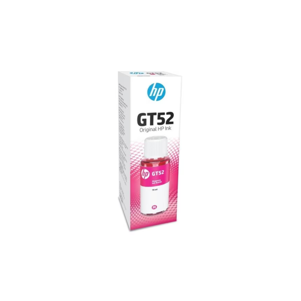 HP GT52 70ml Magenta Original Ink Bottle (M0H55AA) – For HP GT & DeskJet Printers, 8000 Pages - Front View